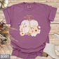 Vintage Retro Autumn Pumpkin with Flowers Custom Design T-shirt