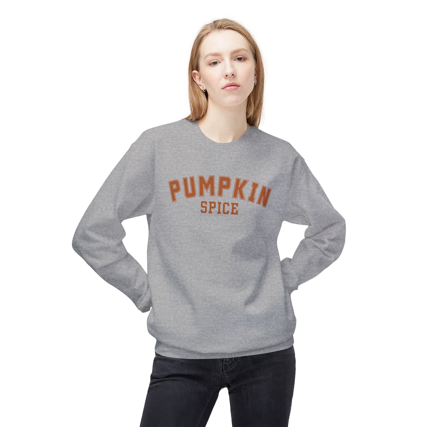 Retro Varsity Pumpkin Spice Fall Crewneck Sweatshirt