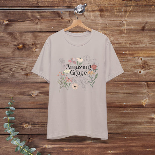 Amazing Grace Floral Bella + Canvas Short Sleeve Tee