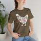 Colorful Floral Chicken Short Sleeve Tee