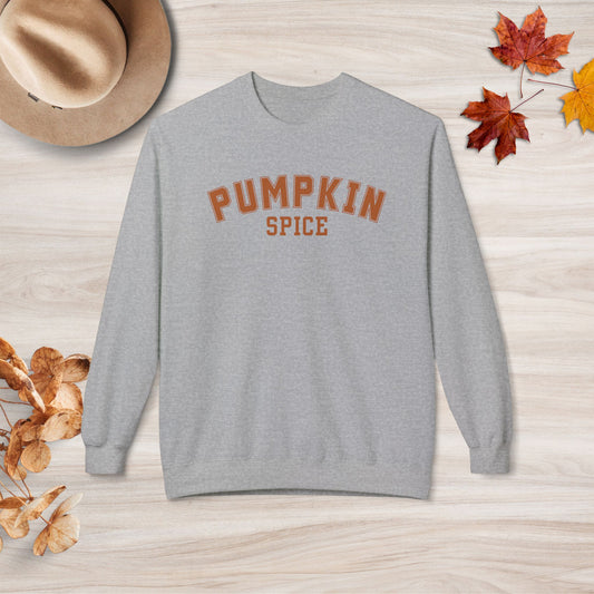 Retro Varsity Pumpkin Spice Fall Crewneck Sweatshirt