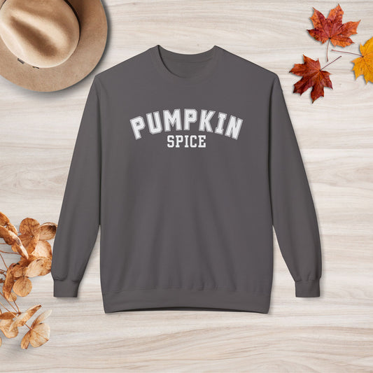 Retro Varsity Pumpkin Spice Fall Crewneck Sweatshirt