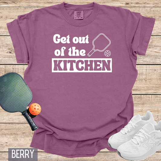 Retro Pickleball Get Out of the Kitchen Custom Design T-shirt