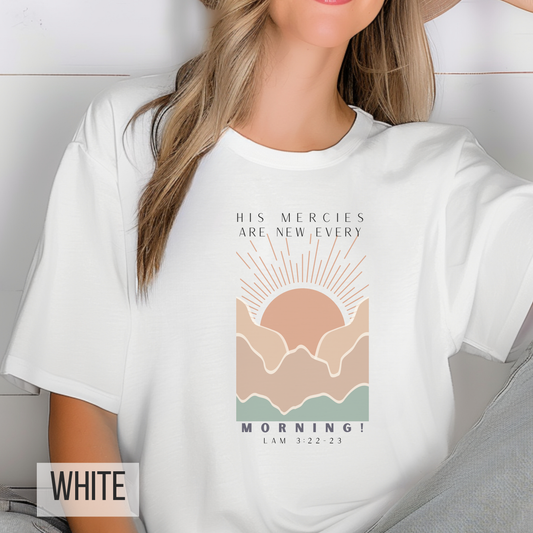 Vintage Trendy Christian His Mercies are New Every Morning Comfort Colors Tee
