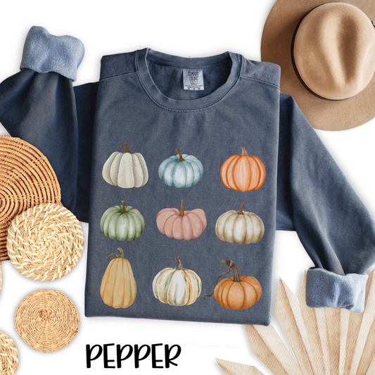 Vintage Fall Pumpkin Comfort Colors Sweatshirt