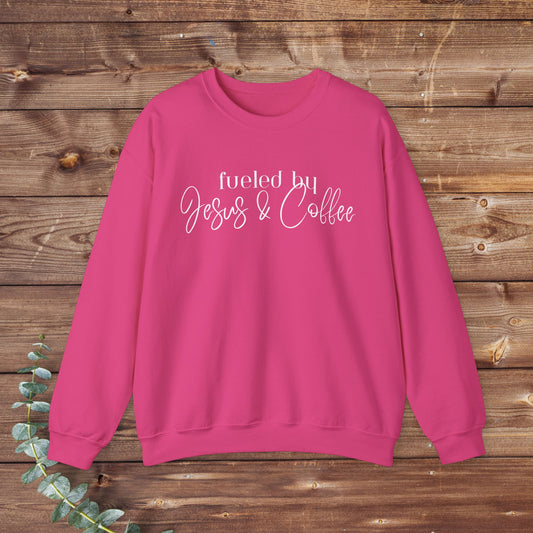 Fueled by Jesus & Coffee Sweatshirt | Unisex Heavy Blend™ Crewneck