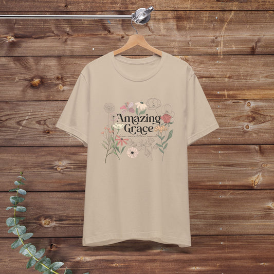 Amazing Grace Floral Bella + Canvas Short Sleeve Tee