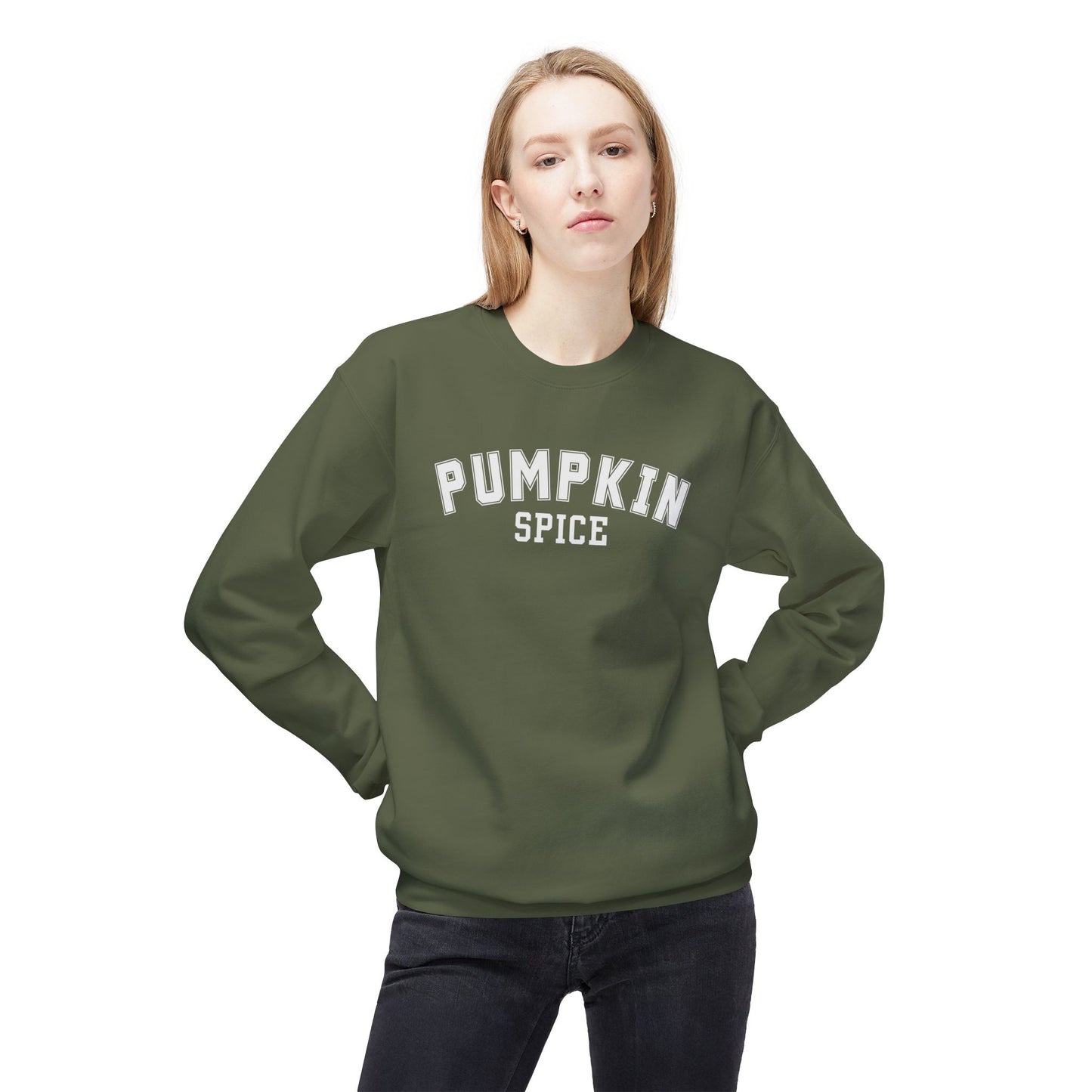 Retro Varsity Pumpkin Spice Fall Crewneck Sweatshirt