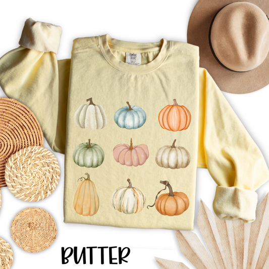 Vintage Fall Pumpkin Comfort Colors Sweatshirt