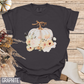 Vintage Retro Autumn Pumpkin with Flowers Custom Design T-shirt