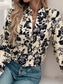 Printed Notched Long Sleeve Shirt