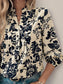 Printed Notched Long Sleeve Shirt
