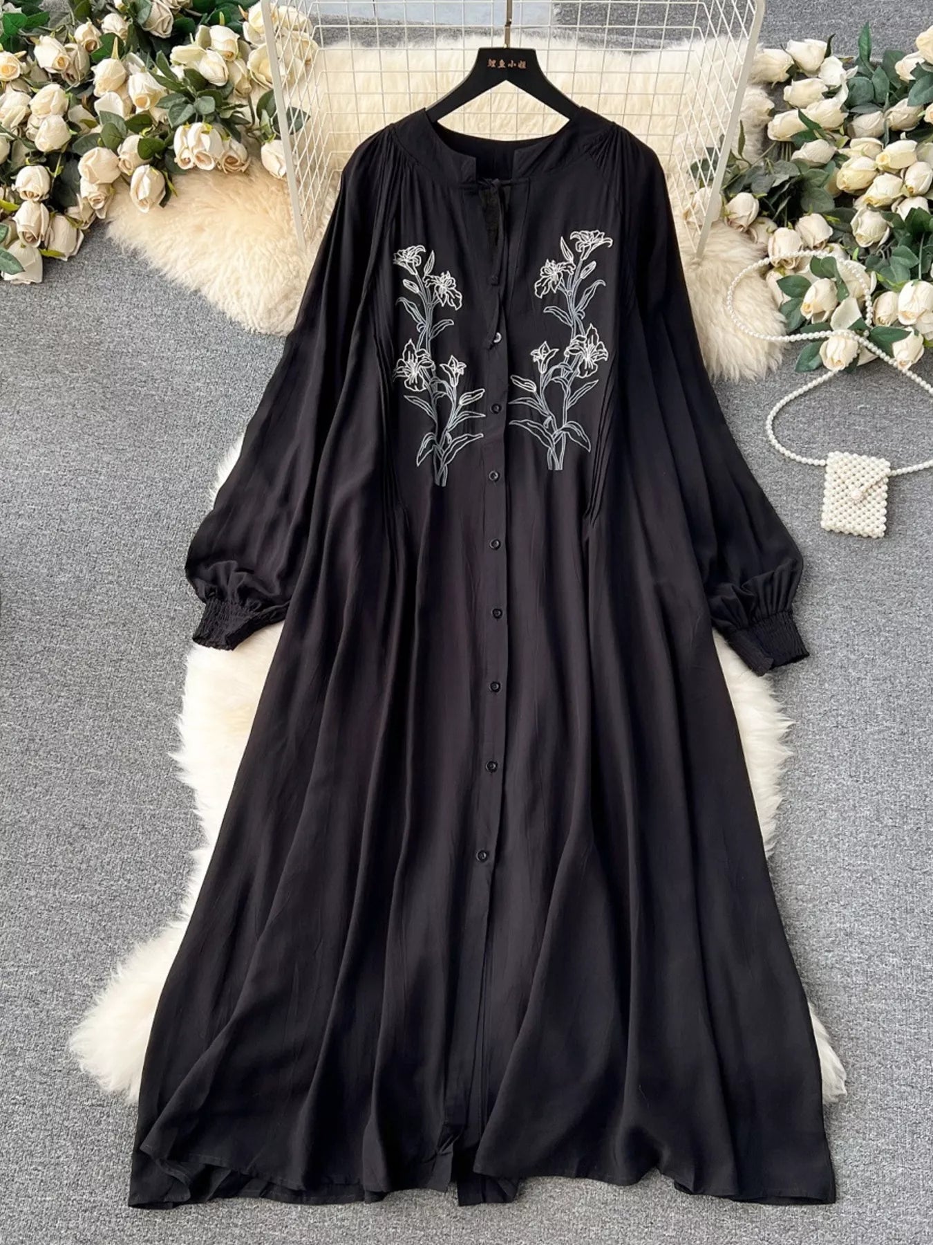 long sleeve floral dress with buttons Women's Button Down Floral Dresses Collared Belted Shirt Dresses Long Sleeve Blouse Tops Mini Dress with Belt